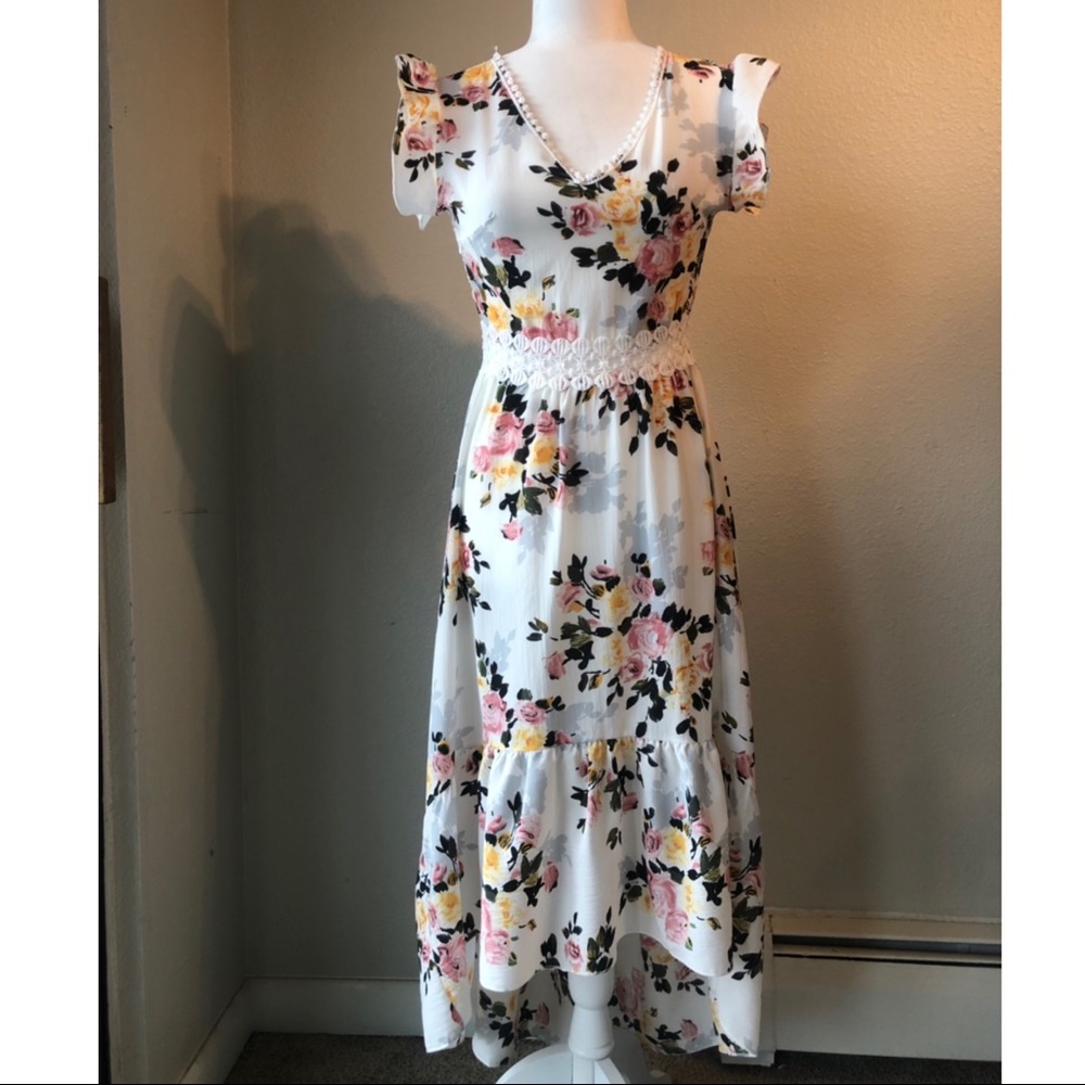 Floral High-low Maxi Dress